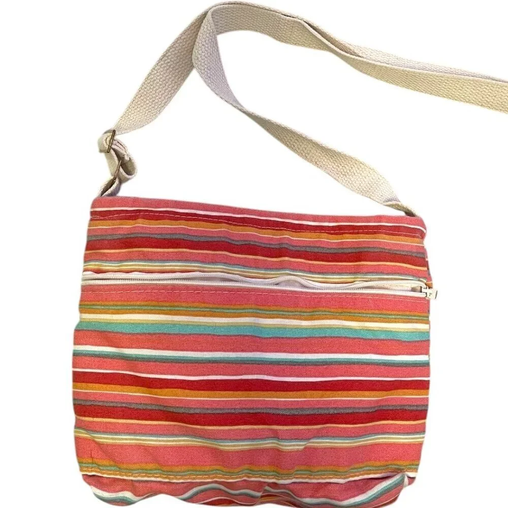 Cloverfields Signed Striped Crossbody Bag